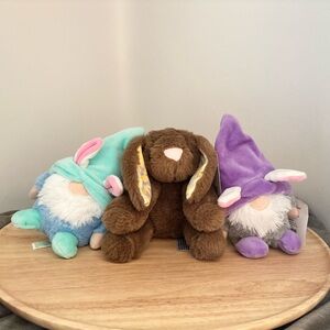 Little Plush Trio (2 Gnomes and 1 Bunny), Set of 3, NWT